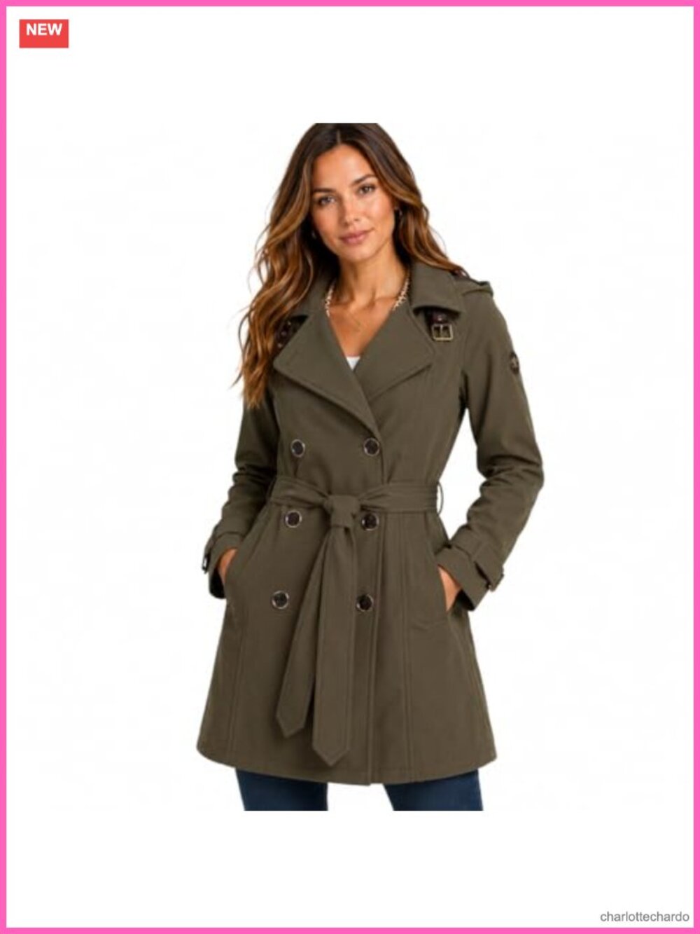 Womens Softshell Trench Coat Polar Fleece Lined Hooded Belted Jacket